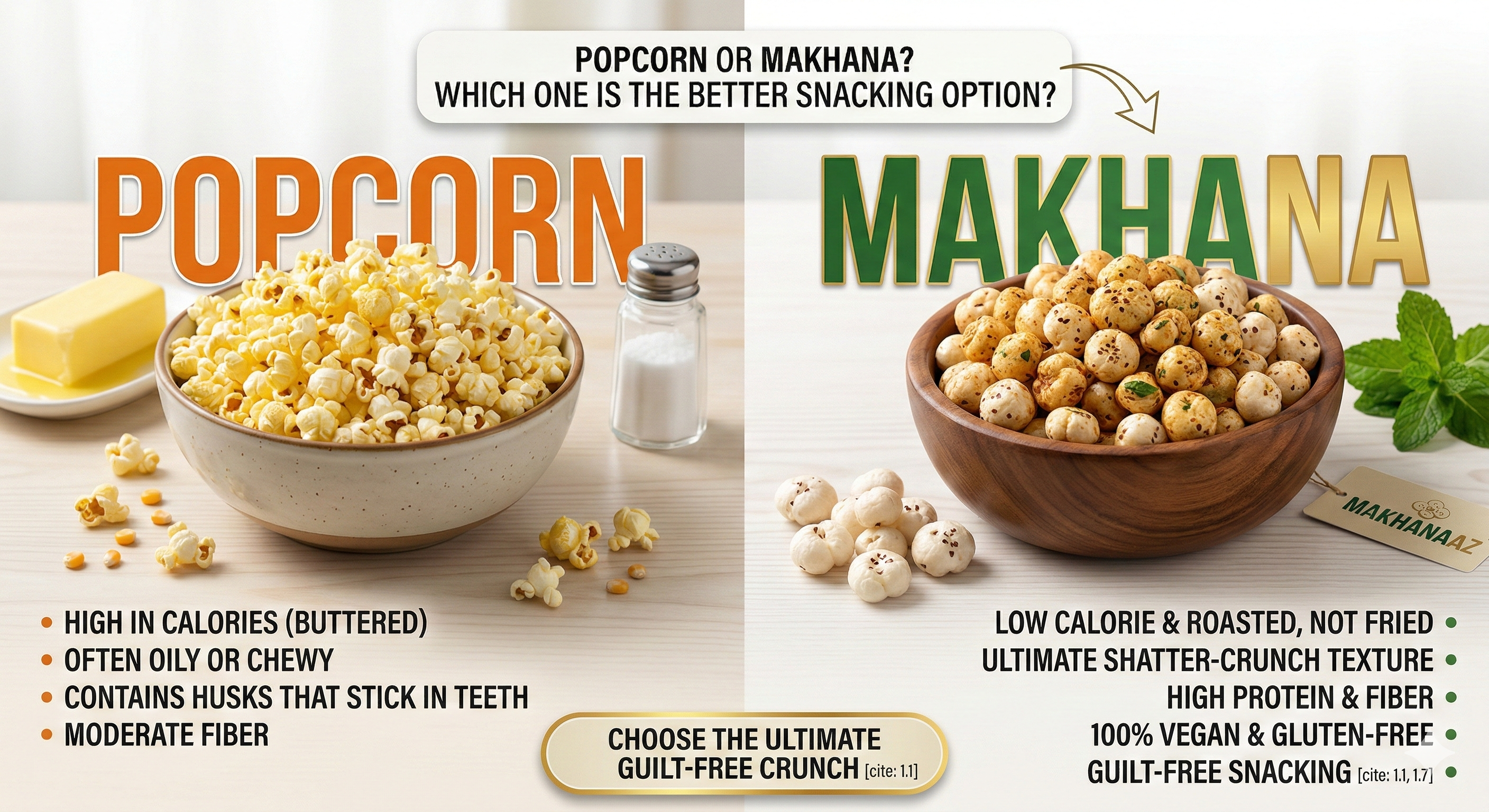 Popcorn or Makhana.. Which one is a better snacking option?