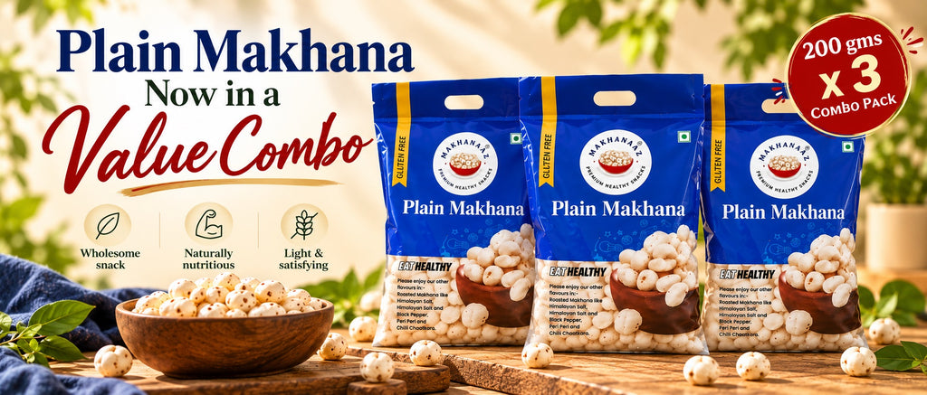 Makhanaaz Plain Makhana Combo Pack 600g (3x200g), ideal for fasting