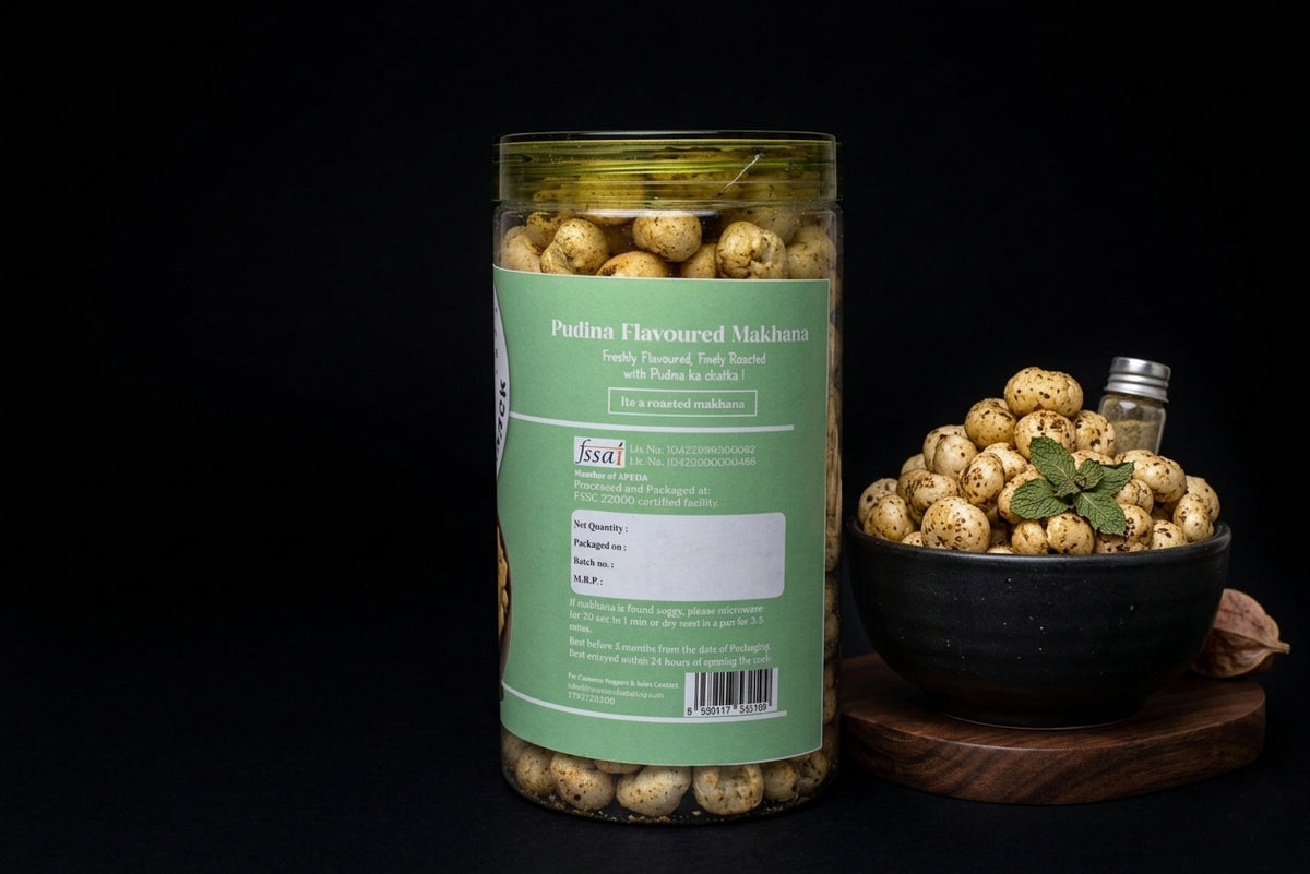 Makhanaaz Pudina & Chilli 75g x 2: Jumbo 6+ crunch, zero preservatives