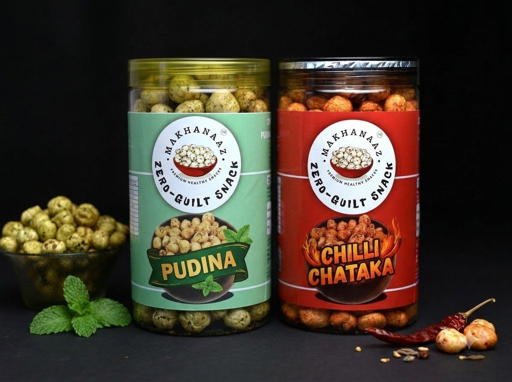 Makhanaaz Pudina & Chilli 75g x 2: Jumbo 6+ crunch, zero preservatives